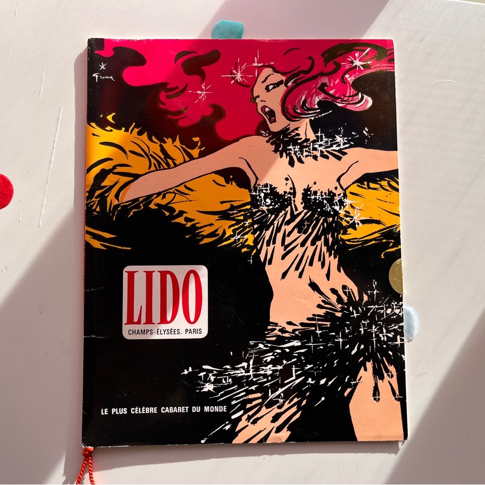 Vintage program for the Lido, famous cabaret located on the Champs-Elysees.